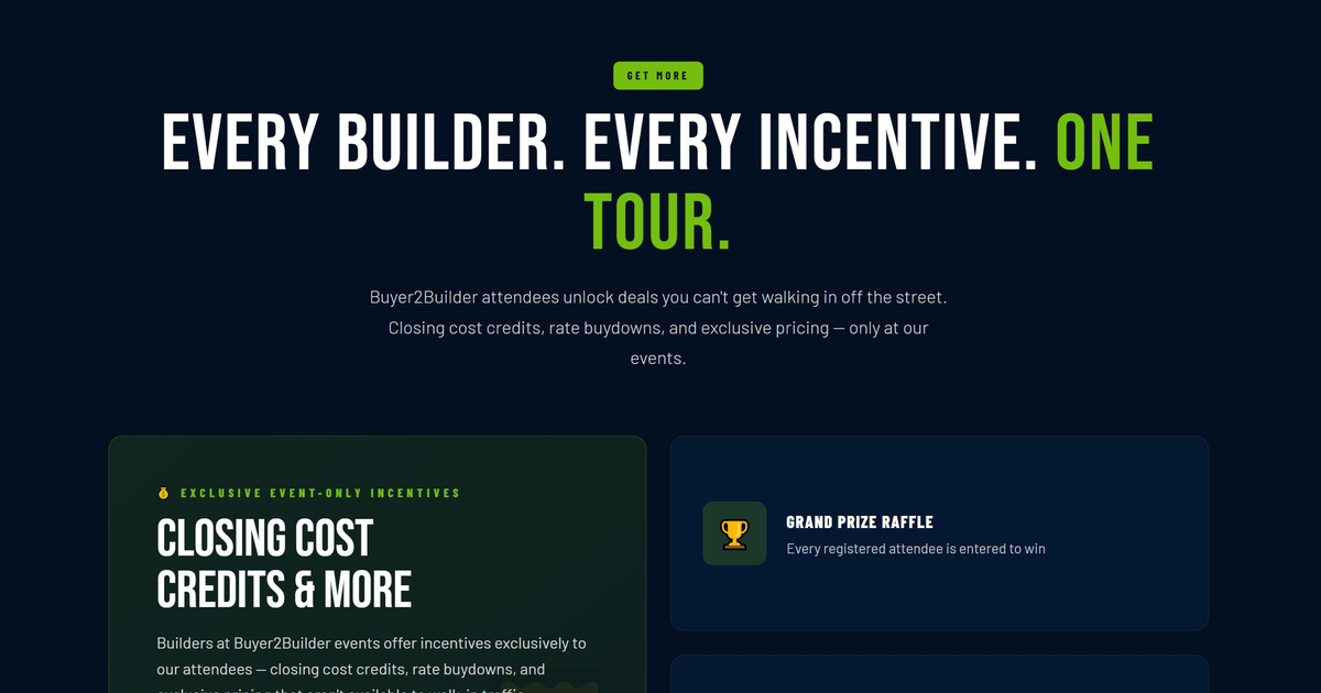 Buyer2Builder — Every Builder. Every Incentive. One Tour.